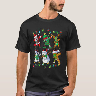 Dabbing Santa Friends Julafton ger Kids Girls Boys T Shirt