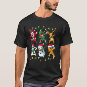 Dabbing Santa Friends Julafton ger Kids Girls Boys T Shirt
