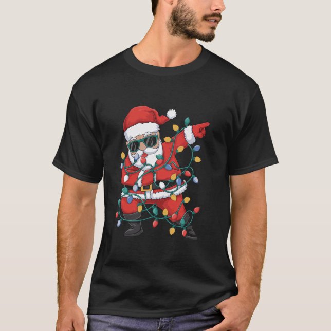 Dabbing Santa God jul Funny Santa Christma T Shirt (Framsida)
