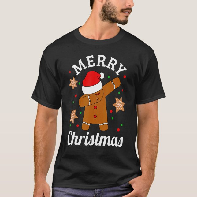Dabbing Santa Hat Pepparkaksgubbe Julafton for Gir T Shirt (Framsida)