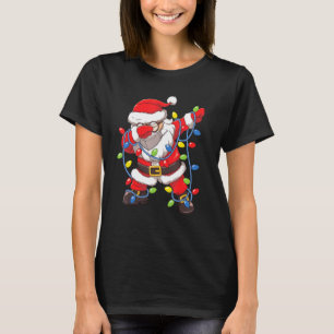 Dabbing Santa in Ansikte Mask Girls Boys jul Tr T Shirt