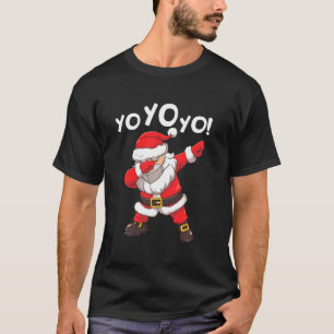 Dabbing Santa in Ansikte Mask Yo Funny Christma T Shirt