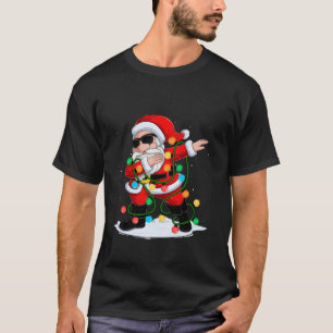 Dabbing Santa Julafton Ljus Girls Boys Kids Christ T Shirt
