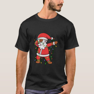 Dabbing Santa Julgran Light Funny Julafton Long T Shirt