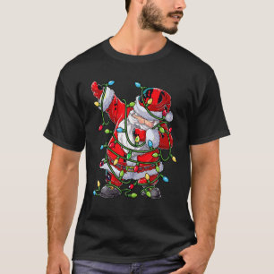 Dabbing Santa Julgran Ljus Julafton Gifts Boy T Shirt