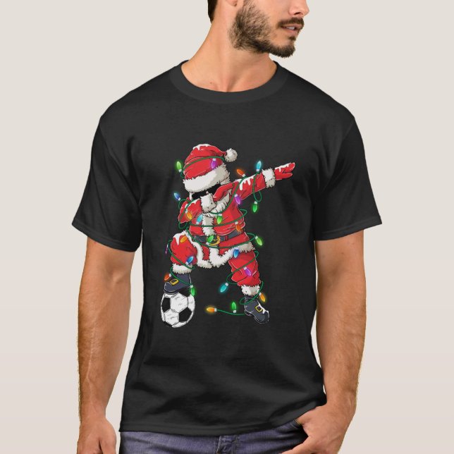 Dabbing Santa Julgran Ljus Soccer Long Sl T Shirt (Framsida)