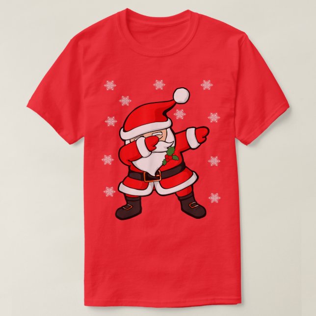 Dabbing Santa Jultomten Funny jul T Shirt (Design framsida)