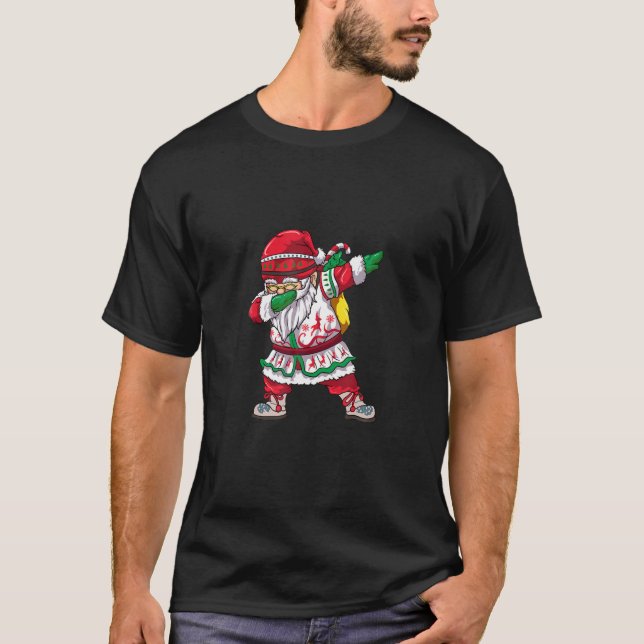 Dabbing Santa - Jultomten Ljus - Lighting Dabb T Shirt (Framsida)