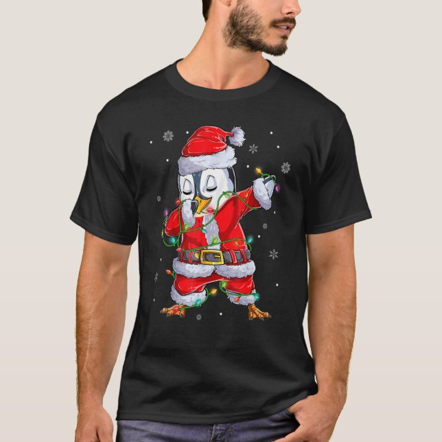 Dabbing Santa Penguin God jul Kids Girl Wo T Shirt (Framsida)