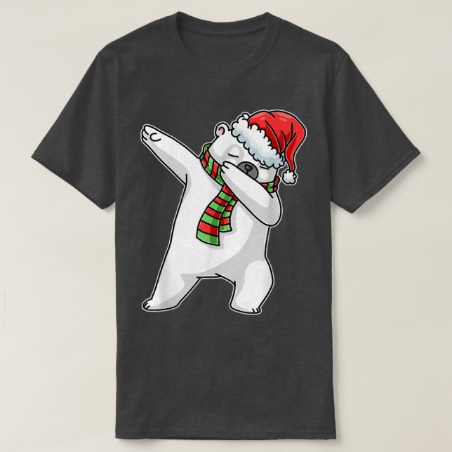 Dabbing Santa Polar Bear jul Funny Julafton Dab T Shirt (Design framsida)