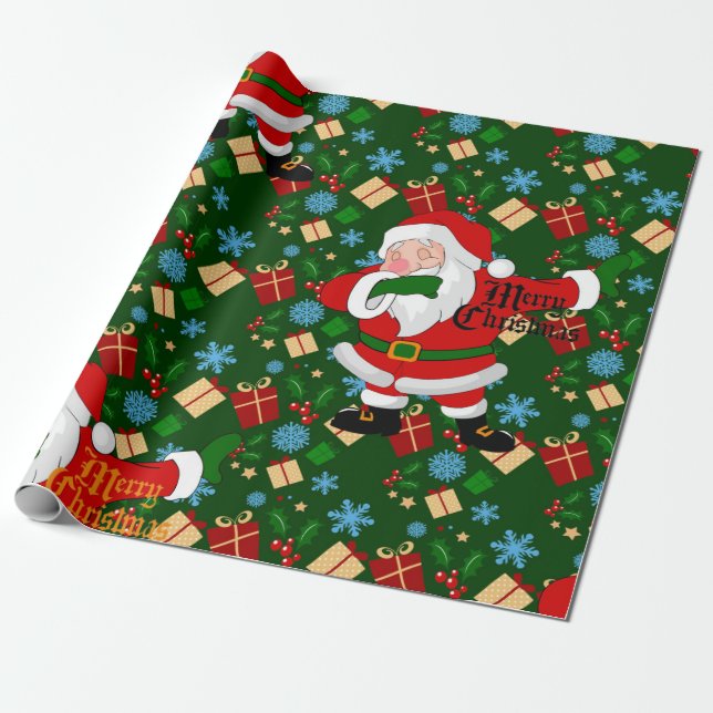 dabbing Santa Presentpapper (Utrullad)