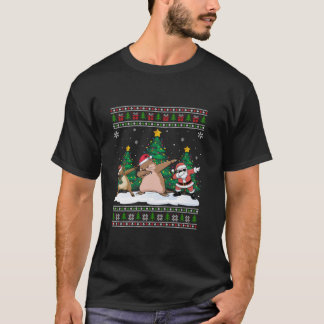 Dabbing Santa Reindeer Gopher Träd Ljus Ugly Xma T Shirt