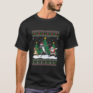 Dabbing Santa Reindeer Irish Wolfhound Hund Träd L T Shirt