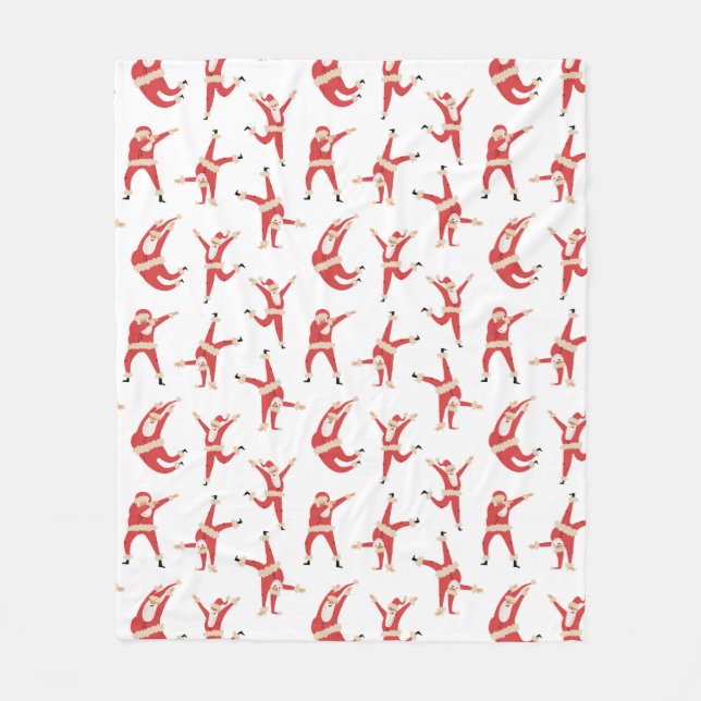 Dabbing Santa Roligt jul Mönster Fleecefilt (Framsidan)