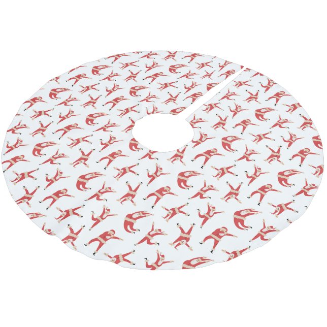 Dabbing Santa Roligt jul Mönster Julgransmatta Borstad Polyester (Vinklad)