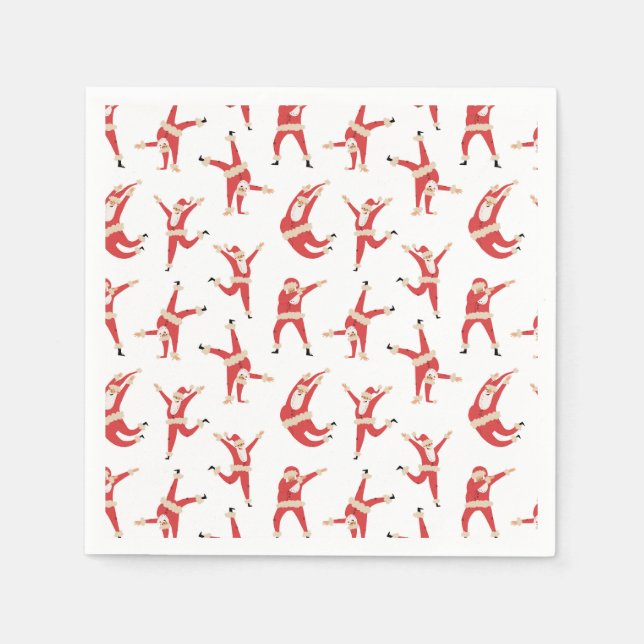 Dabbing Santa Roligt jul Mönster Pappersservett (Framsidan)