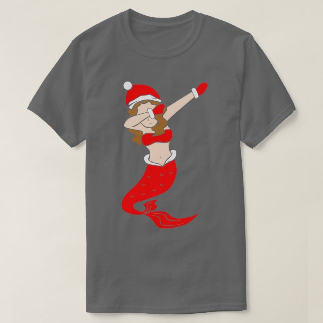 Dabbing Santa Sjöjungfru T Shirt (Design framsida)