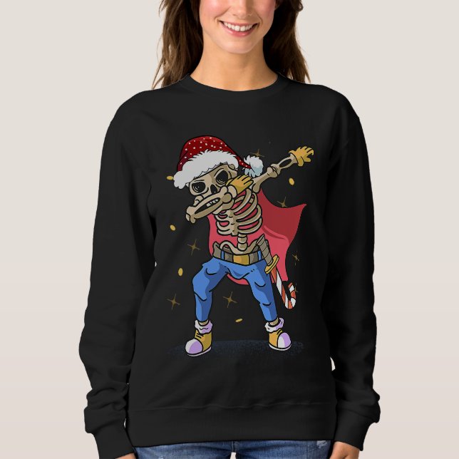 Dabbing Santa Skeleton christmas  for men boy Chri T Shirt (Framsida)