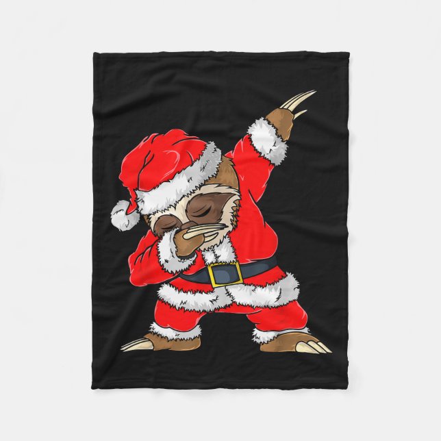 Dabbing Santa Sloth Merry Slothmas Christmas Kids  Fleecefilt (Framsidan)