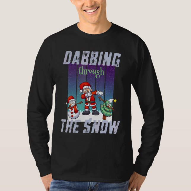 Dabbing Santa Snögubbe Friends jul Kids Boys T Shirt (Framsida)
