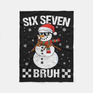 Dabbing Santa Snowman 6 7 Meme Christmas Six Seven Fleecefilt