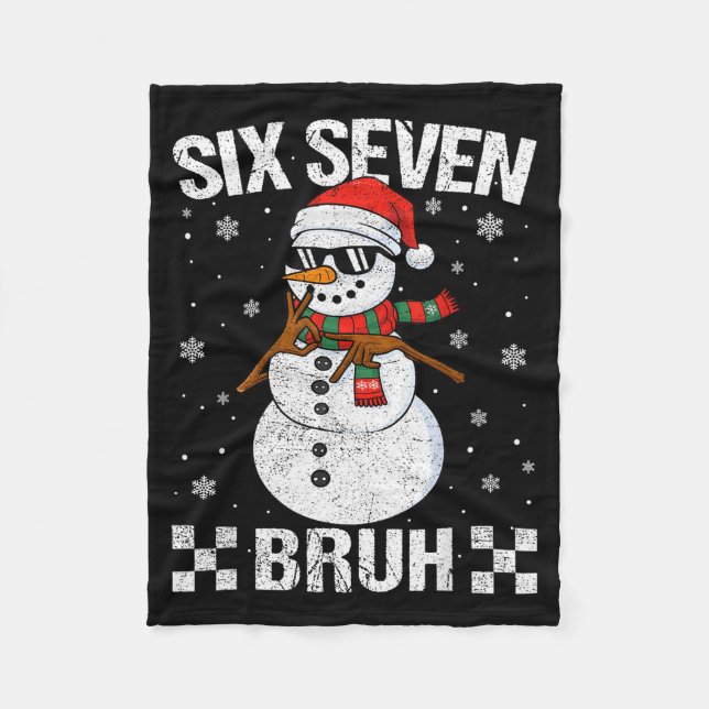 Dabbing Santa Snowman 6 7 Meme Christmas Six Seven Fleecefilt (Framsidan)