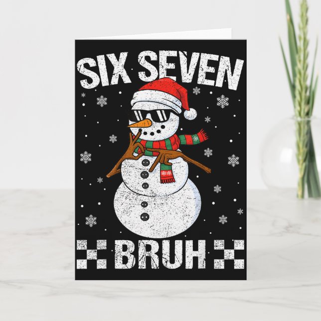 Dabbing Santa Snowman 6 7 Meme Christmas Six Seven Kort (Framsida)