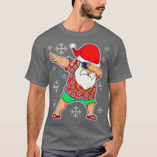 Dabbing Santa Sommar Tropical Hawaiian X T Shirt