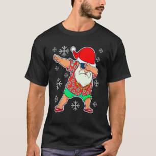 Dabbing Santa Sommar Tropical Hawaiian X T Shirt