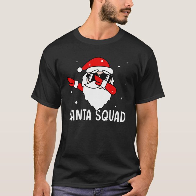 Dabbing Santa Squad Snow Happy Holiday Christmas X T Shirt (Framsida)