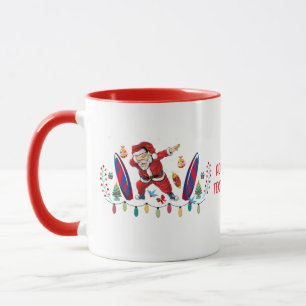 Dabbing Santa Surfing Board Jul Jul Mugg