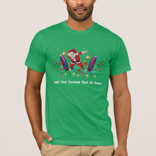 Dabbing Santa Surfing Board Julafton juli Hawaiian T Shirt