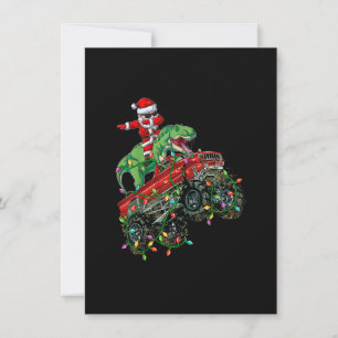 Dabbing Santa T Rex Monster Lastbil jul Monste Inbjudningar
