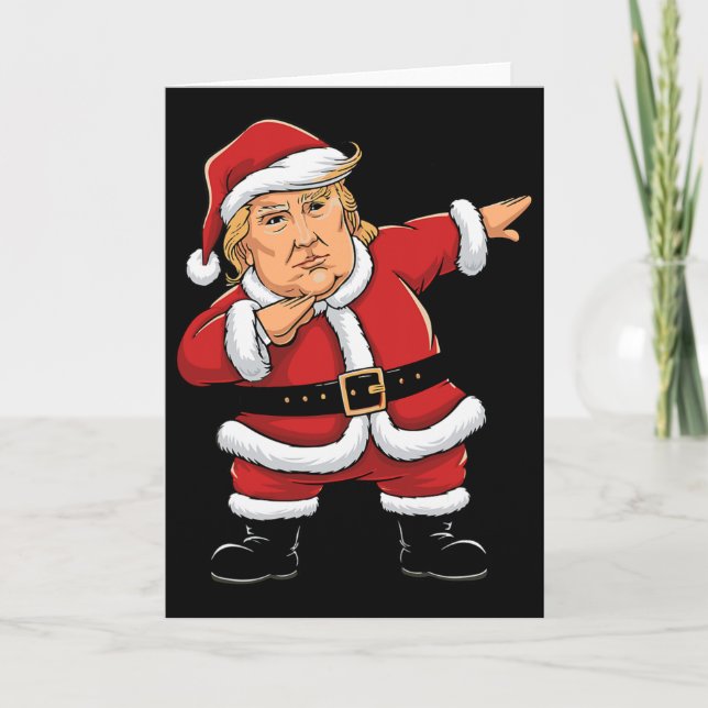 Dabbing Santa Trump Xmas Lights Girls Boys Kids Ch Kort (Framsida)