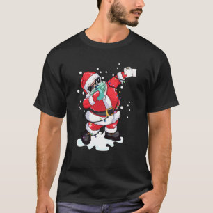 Dabbing Santa Wearing Mask Julgran Ljus P T Shirt