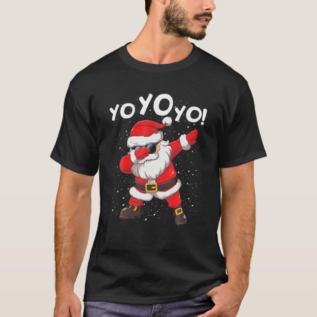 Dabbing Santa Yo Yo jul T Shirt (Framsida)