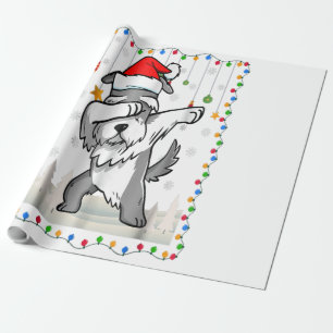 Dabbing Schnauzer Santa Light jul Presentpapper