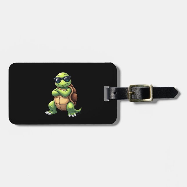 Dabbing Sea Turtle Animal Lover Save The Turtles ( Bagagebricka (Horisontell Framsida)