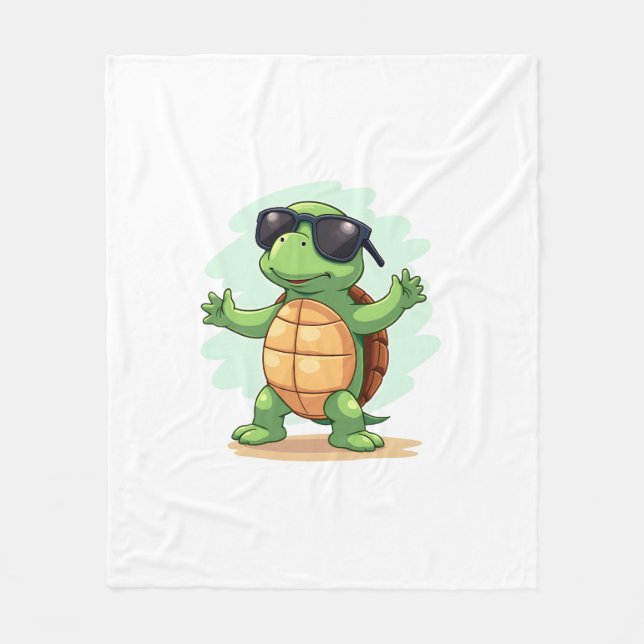 Dabbing Sea Turtle Animal Lover Save The Turtles T Fleecefilt (Framsidan)
