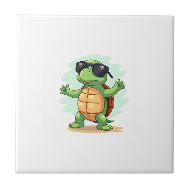 Dabbing Sea Turtle Animal Lover Save The Turtles T Kakelplatta (Framsidan)