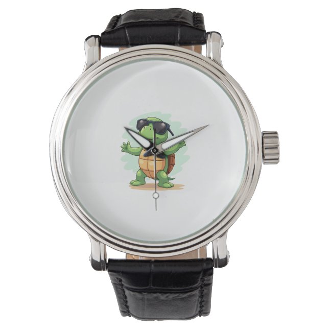 Dabbing Sea Turtle Animal Lover Spara The Turtles  Armbandsur (Framsida)