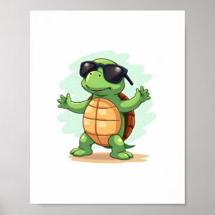 Dabbing Sea Turtle Animal Lover Spara The Turtles  Poster