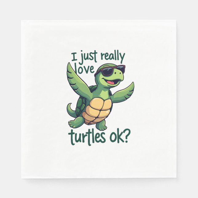 Dabbing Sea Turtle I Verkligen Turtles Ok_ Pappersservett (Framsidan)