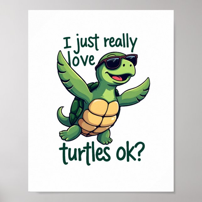 Dabbing Sea Turtle I Verkligen Turtles Ok_ Poster (Framsidan)