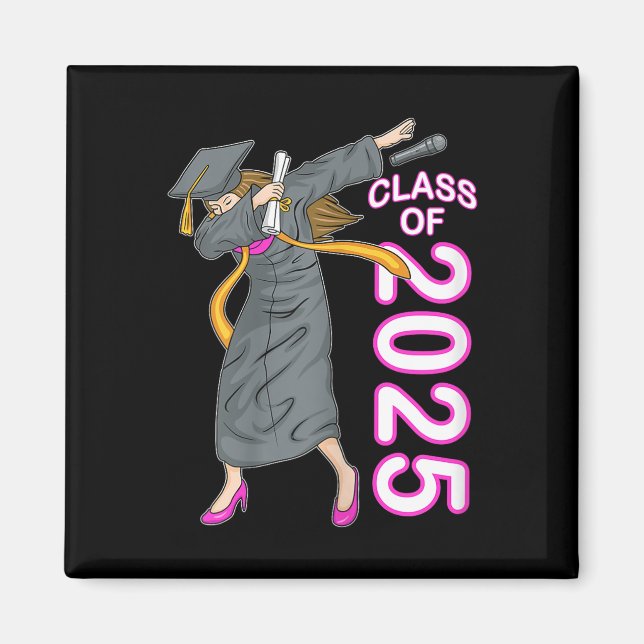 Dabbing Senior Cl of 2025 College Graduation Gift Magnet (Framsidan)