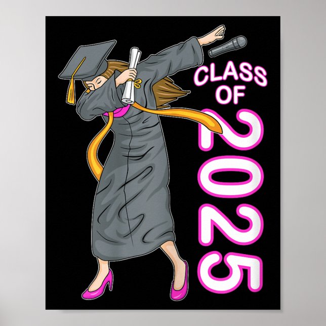 Dabbing Senior Cl of 2025 College Graduation Gift Poster (Framsidan)