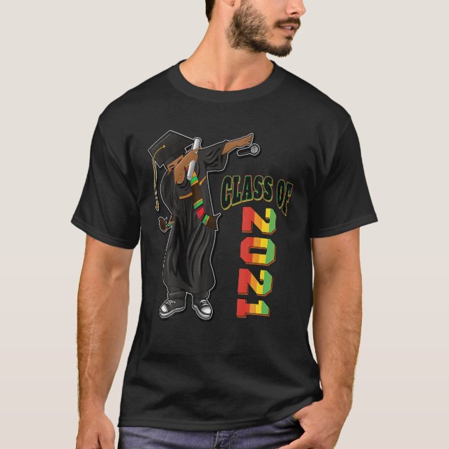 Dabbing Senior Class of 2021 Studenten Dekoration T Shirt (Framsida)