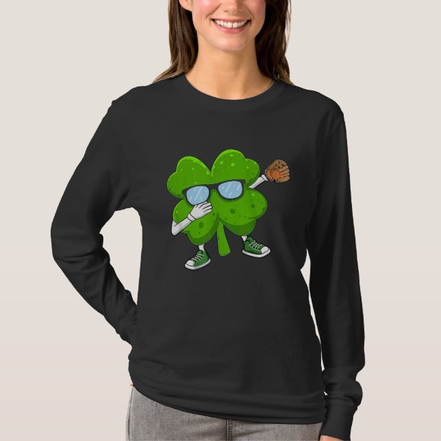 Dabbing Shamrock cricket St Patricks Day Men Women T Shirt (Framsida)