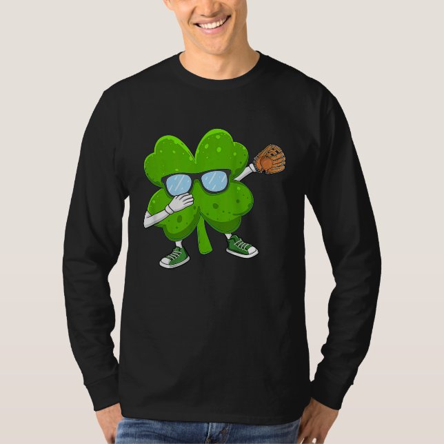 Dabbing Shamrock cricket St Patricks Day Men Women T Shirt (Framsida)