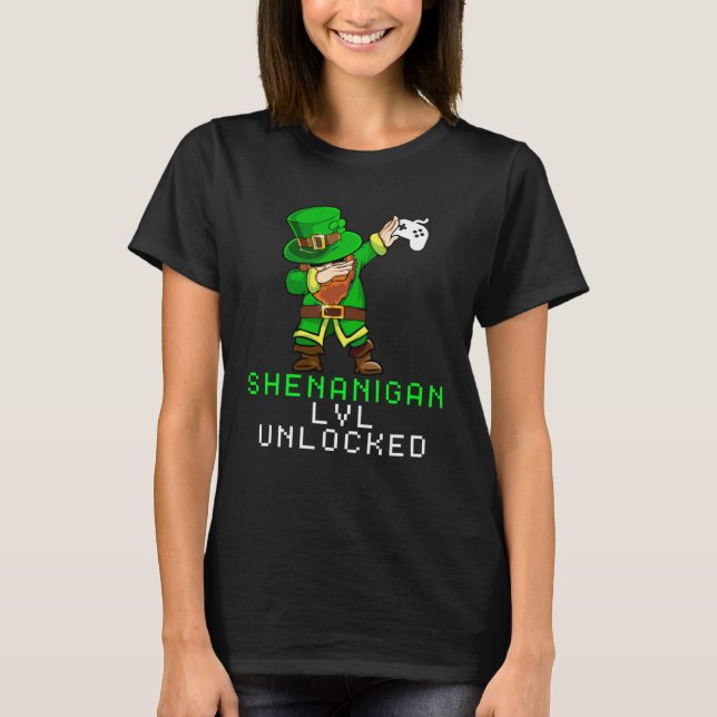 Dabbing Shamrock Shenanigans Leprechaun Unicorn Ga T Shirt (Framsida)